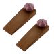 2 Pieces Lavender Crackle Ceramic Melon Wooden Door Stopper
